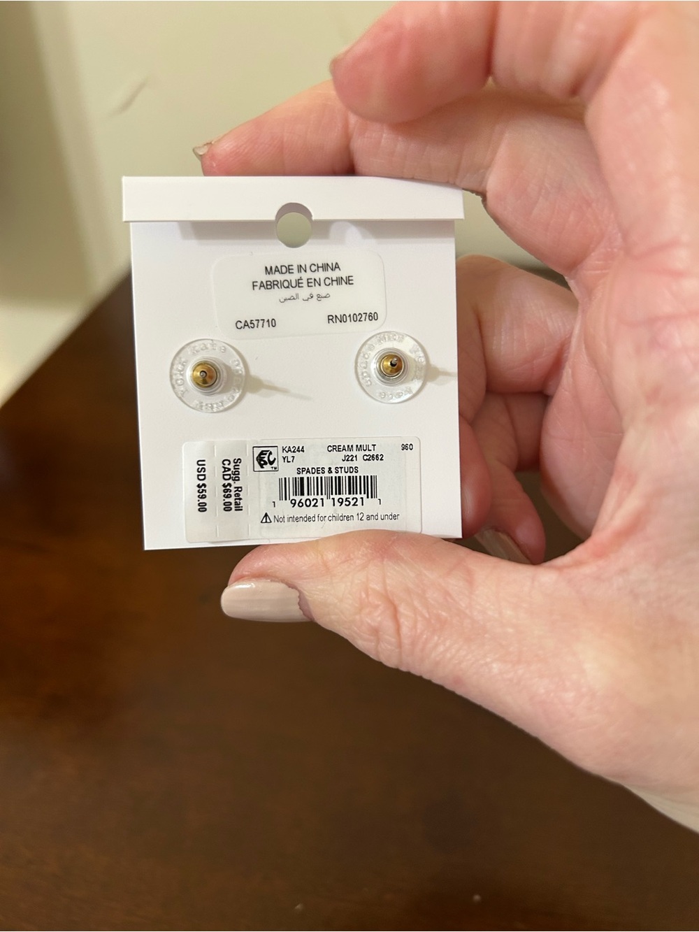Kate Spade Rose Gold Spades & Studs Stud Earrings - Picture 6 of 15